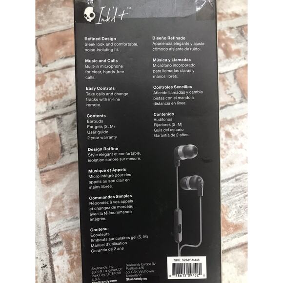Skullcandy Ink'd + Wired In-Ear Earbuds with Microphone - Gray/Black OPEN BOX - Picture 3 of 3